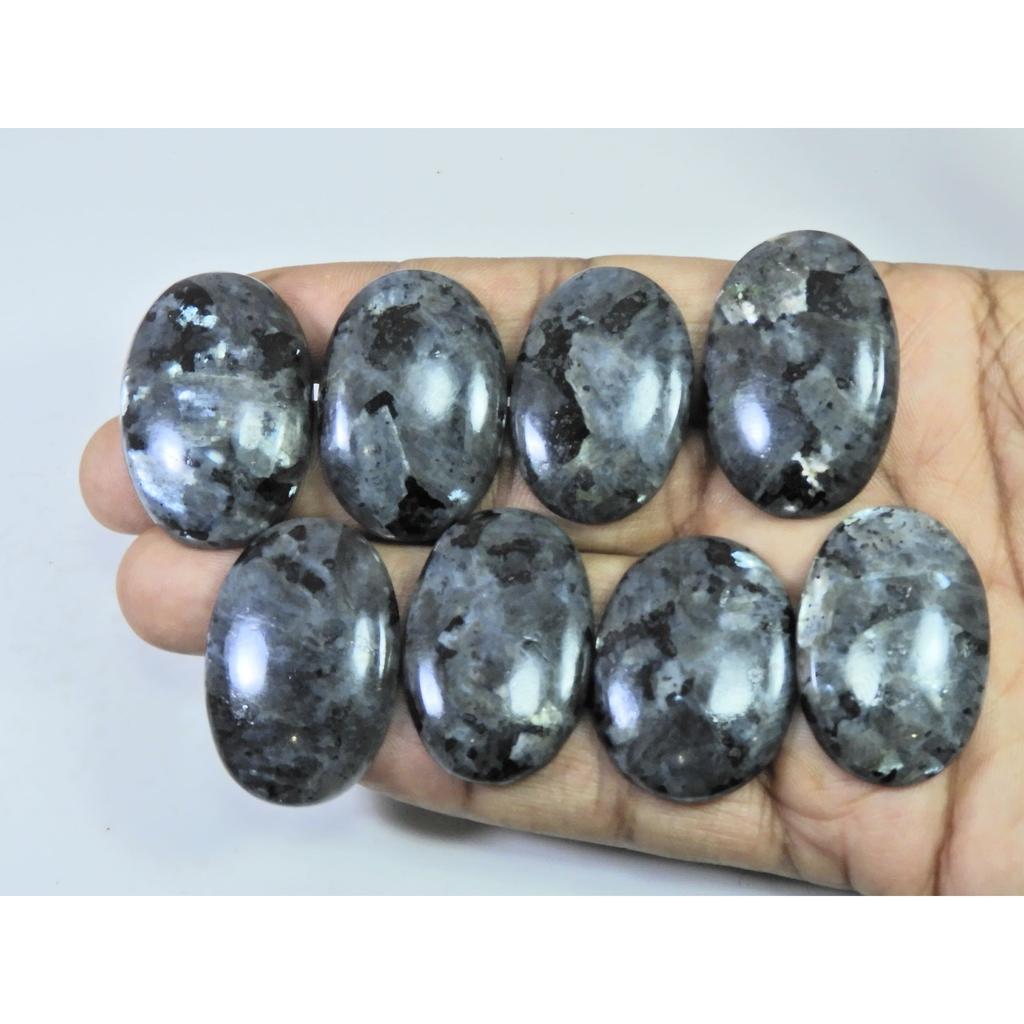 345Cts. Natural Larvikite Oval Shape Cabochon Loose Gemstone 8Pcs Lot C-1938