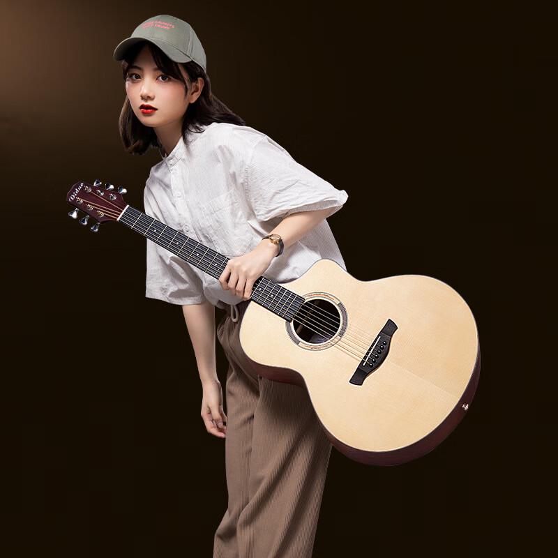 Muji 41-inch Spruce Solid Top Folk Guitar