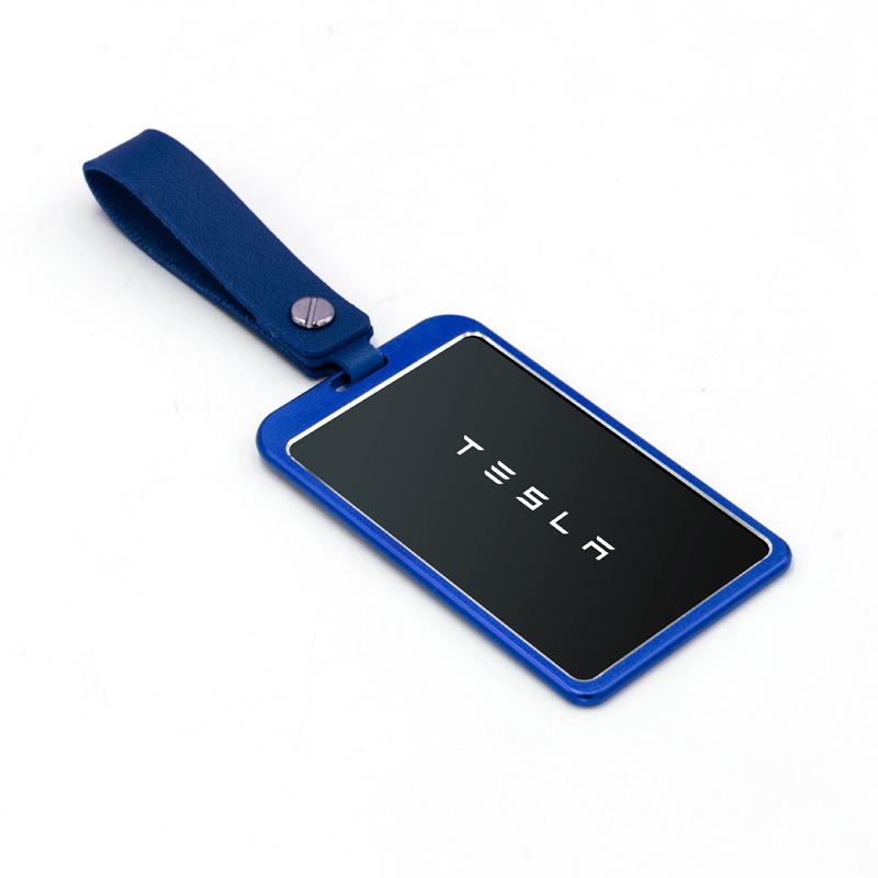 

New Aluminum Alloy For Tesla Model 3 Model Y Car Card Key Holder Protector Case Cover Car accessories Full Cover Accessories синий