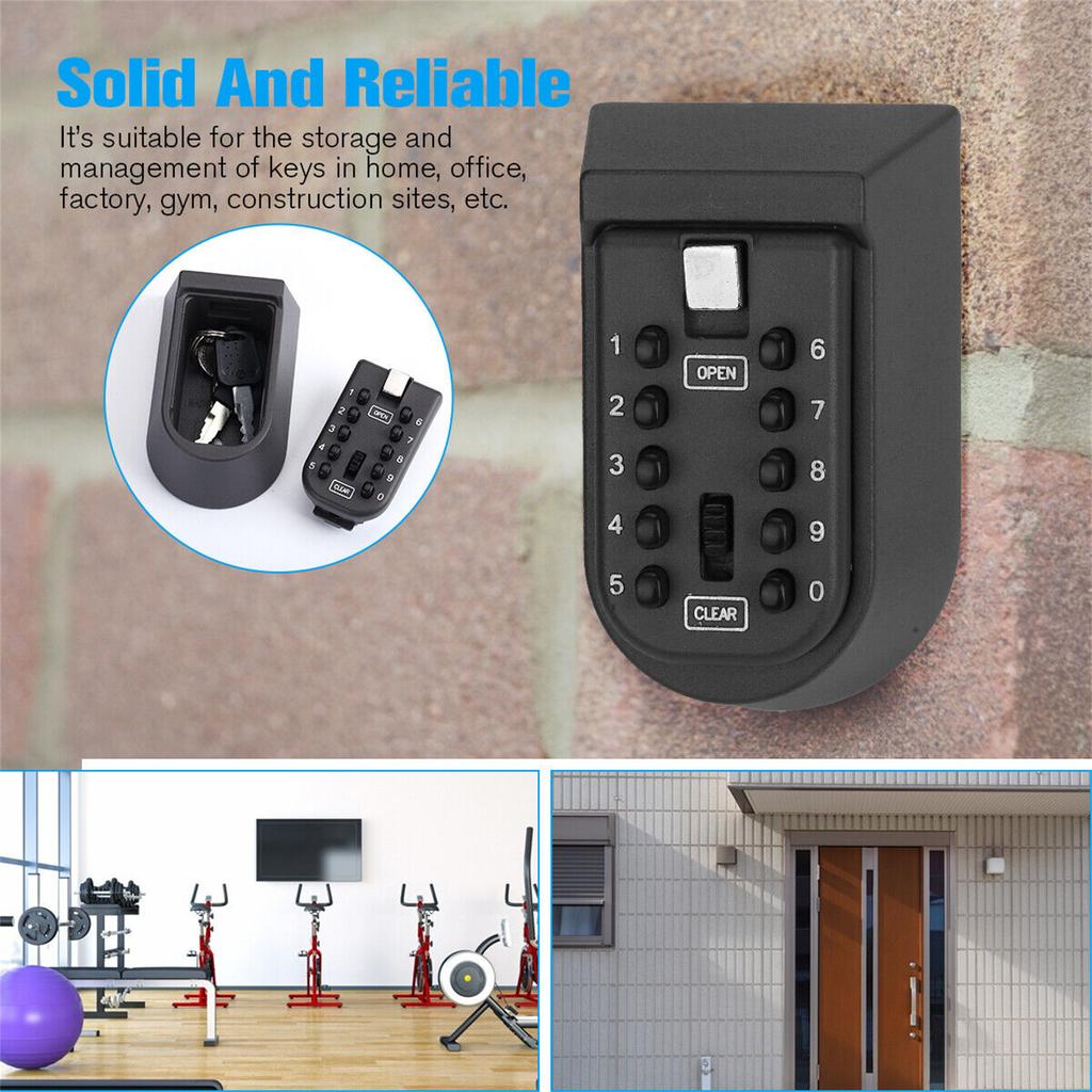 Key Lock Safe Box Outdoor Storage Box With Code Weatherproof Aluminum Alloy Password Security Case