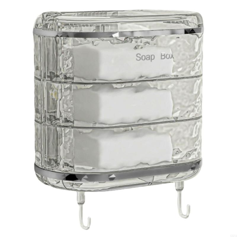 Suction Cup Soap Holder Box Strong Adhesive Soap Dish with Elegant Color Pattern