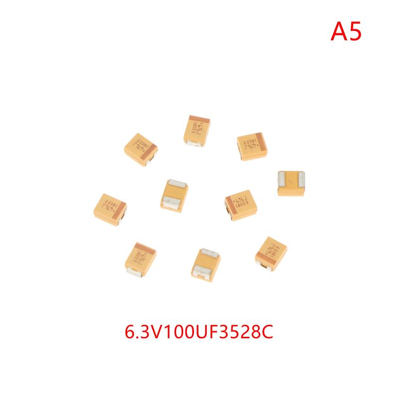10Pcs A B C D Case Tantalum Capacitor 6V 10V 16V 25V 4.7Uf 10Uf 22Uf 47Uf 100Uf 470Uf For Electronic Projects Circuit Board