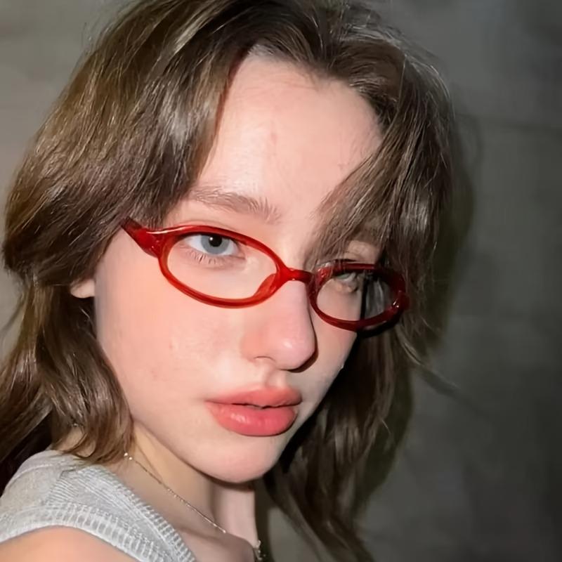 5 stk Små innfatninger Ovale Anti-Blått Lys Briller For Kvinner Trendy Briller med Klare Glass