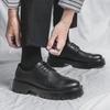 Chaussures richelieu en cuir à semelle épaisse pour adolescents – Chaussures basses à lacets, décontractées et tendance pour l'automne/hiver