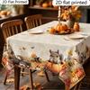 Tablecloth 1PC tablecloth 2D flat Autumn squirrel pumpkin printed tableclothzyc