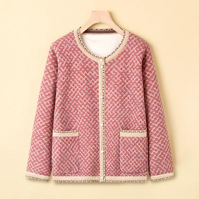 New Autumn and Winter Small Fragrance Jacket Warm Short Cotton Coat Plus Velvet Fashionable Jacket Mother Wears Thicker