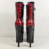 Sexy Stripper Shoe Pole Dancing Boots Round Toe Boots Super Stiletto Heels Lace Up Ankle Boots