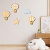 5 Pcs Hot Air Balloon Wall Decor with Cloud And Star Boho Wooden Nursery Wall Art Cartoon Hedgehog Hanging Sign for Kid's Room Playroom