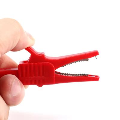 Alligator Clips Wire Metal Connector DIY Clips Test Probe Black Red Color Cableinsulated Clamp Testing Clamp Jumper Line