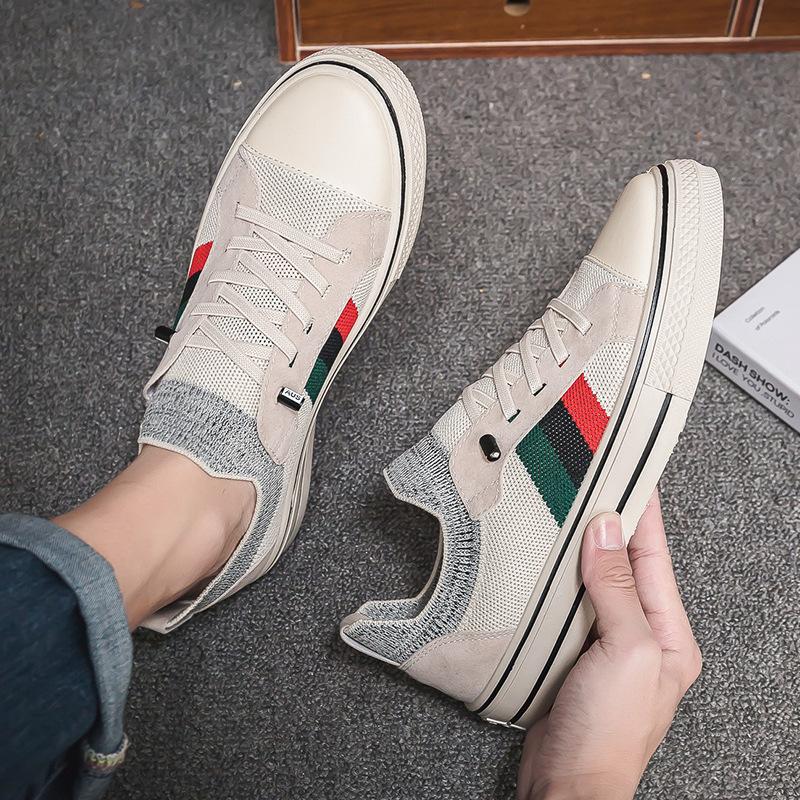 2025 Spring New Low-top Canvas Trendy Shoes Trendy Little White Men's Shoes Breathable and Versatile Casual Sports Low-top Board Shoes