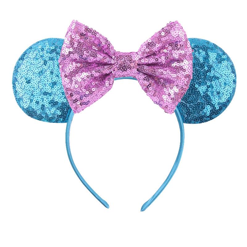 Newest Mouse Ears Headband Kid Adult Festival Party Sequins HairBow Hairband Women Girl Hair Accessories Gift