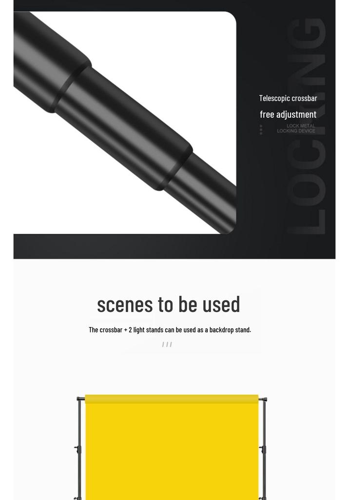 Adjustable Stainless Steel 3M Background Stand with Telescopic Crossbar
