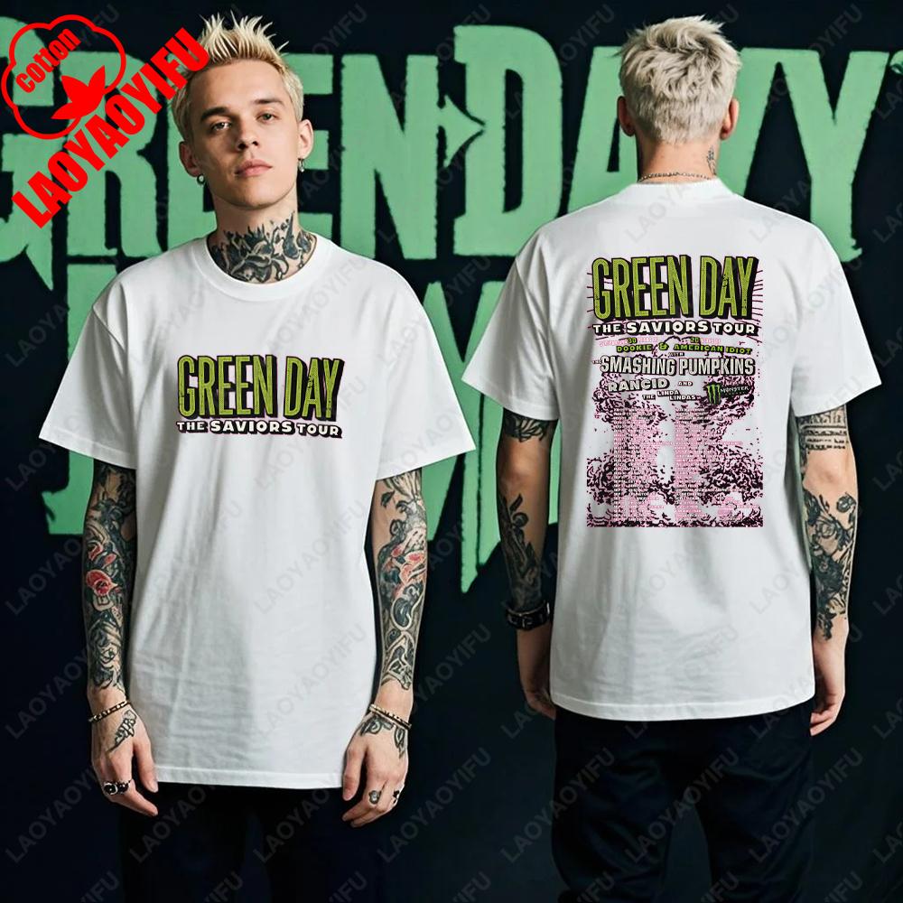 Green Day Tour 2025 Asia and Australia Tour Graphic T Shirts Summer Woman Man Fans High Quality Cotton Tshirt Music Festival