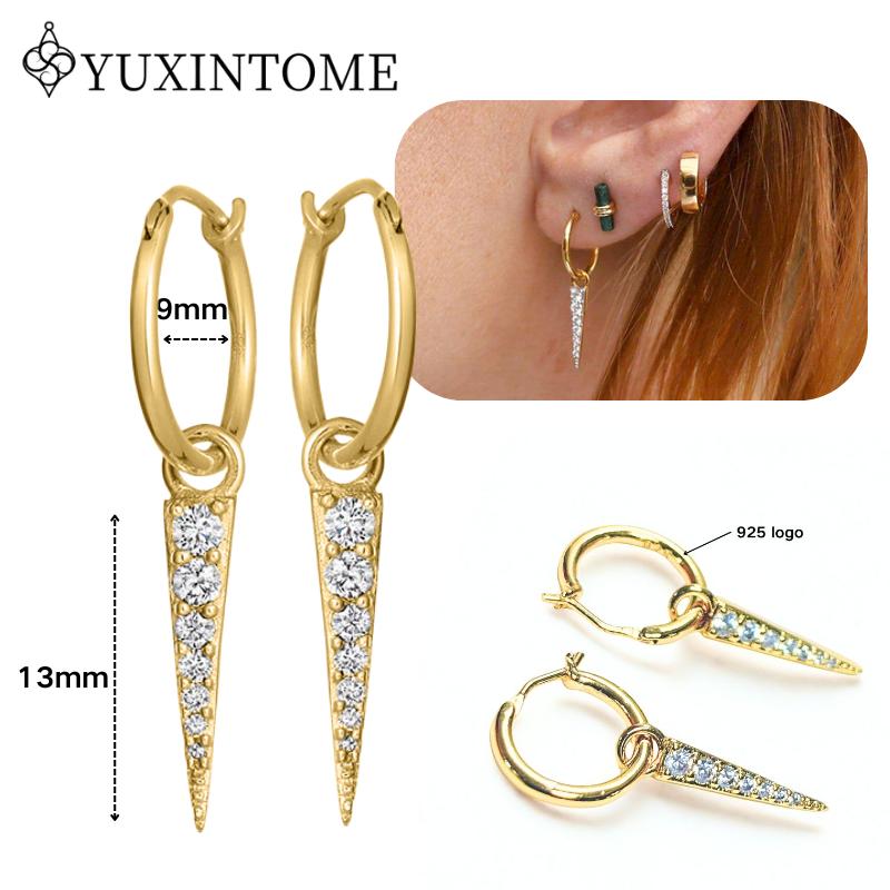 Dames 925 Zilveren Oorstekers Kristal Zirconia Waterdruppels Stud Hoops Goud Huggie Oorbellen Premium Luxe Feest Sieraden