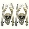 1/6pcs Skeleton Bone Garden Ground Stakes Skull Head & Hand for Halloween Home Yard Ground Insert Holiday Party Decor Ghost Hand