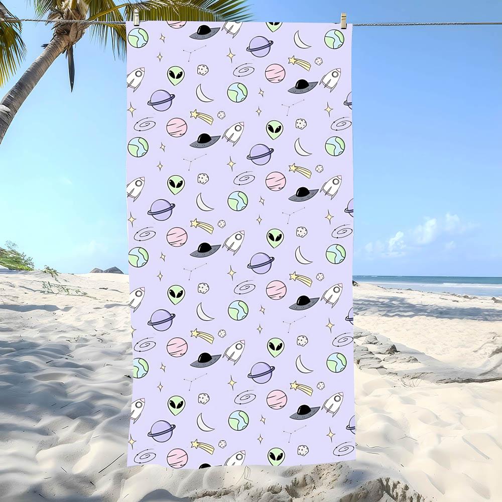 Dreamy Aliens Towel Beach Towel Oversized Super Absorbent Soft Swim Beachtowels For Men, Women