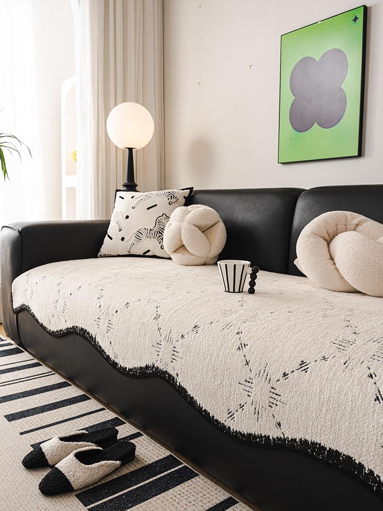 

Нескользящий чехол для дивана, универсальный защитный чехол для дивана, неровная подушка, европейский стиль, ретро, белые флисовые чехлы для дивана 70x90