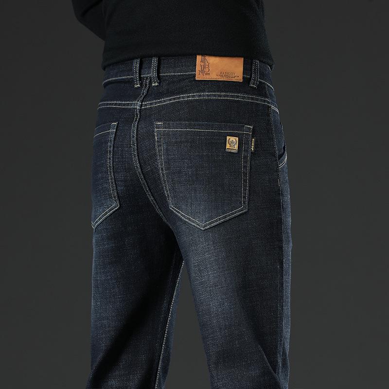 

Мужские зимние свободные прямые бархатные джинсы с высокой талией - удобные качественные брюки для пап среднего возраста 31 (2.4 chi) 130 jin