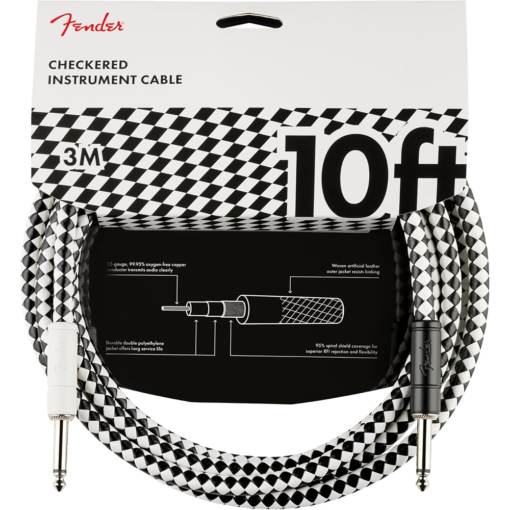 Fender/Pro 10  Instrument Cable Checkerboard Fender [Shielded Cable]