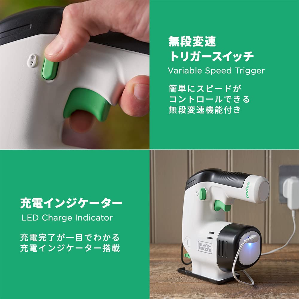 Reviva Stikksag Batteridrevet Resirkulert Elverktøy Skjæreverktøy Bladskift Bærekraftig DIY SDG BLACK+DECKER 10.8V [Bruker Materialer] Ett-Trykk REVJ12C-JP