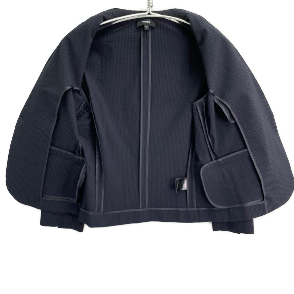 Theory Navy Seer Suit Shrunken Blazer Jacket Jacket 2 NavyUsed