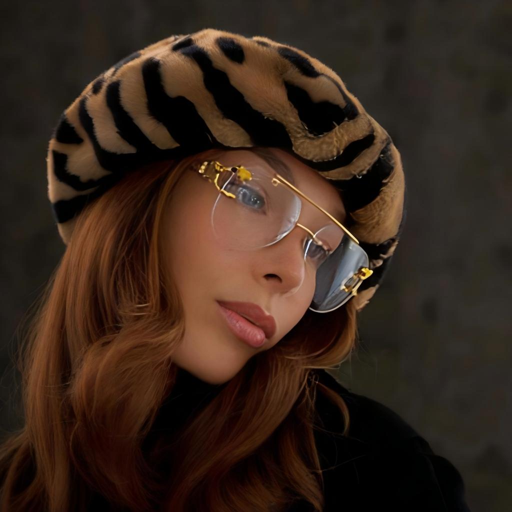 1PC  European and American frameless driving sunglasses Leopard retro cut edge double beam sunglasses for men and women
