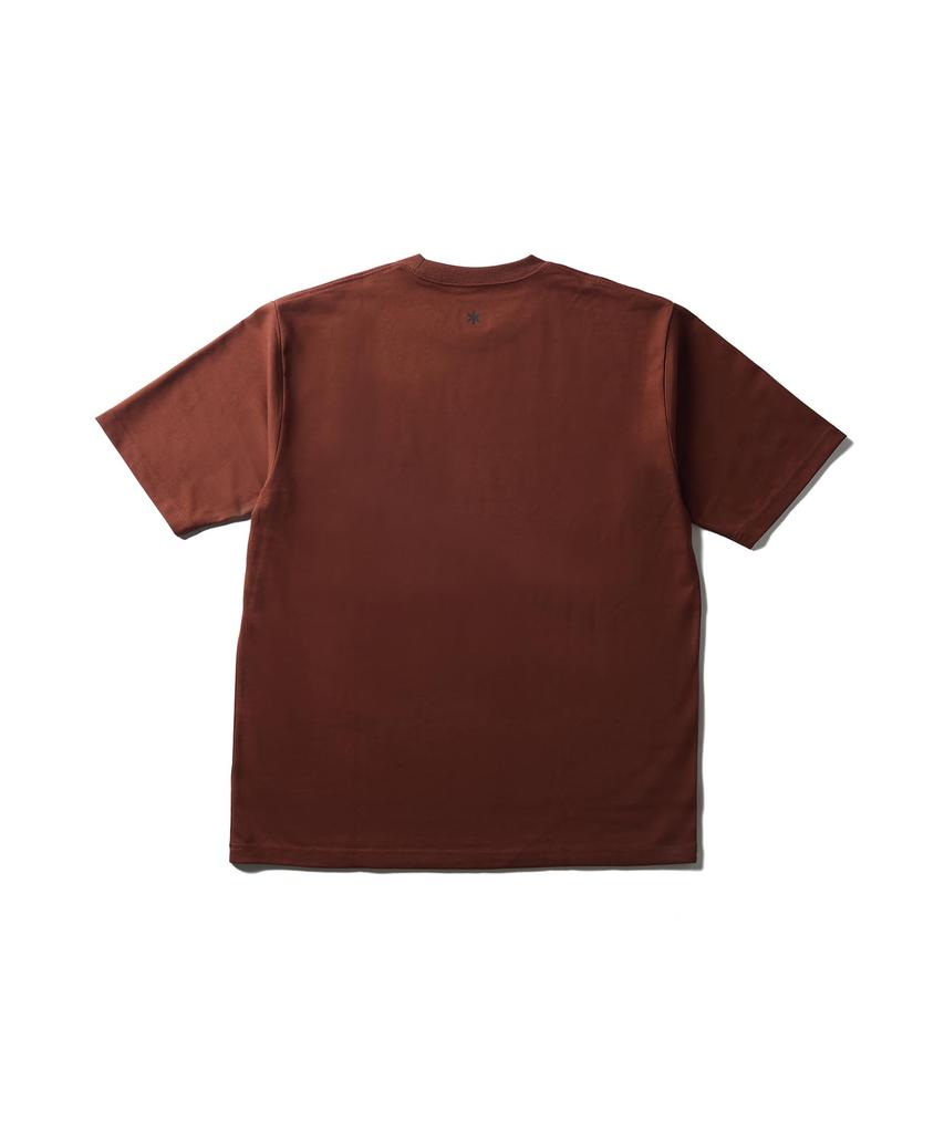 Snow Peak New Standard Square Logo Short Light and T-Shirt NSD-TS-25AU002, Sleeve, Brown, XXL, Men's Women's