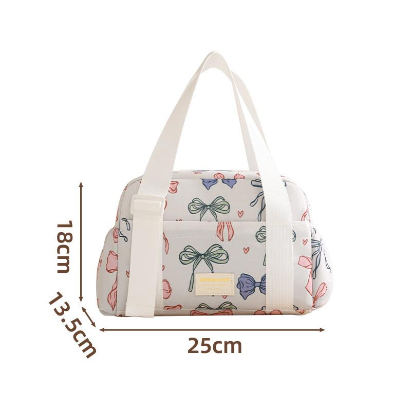 Pattern Cute Bowknot Insulated Lunch Tote For Office Commuters And Meal Storage