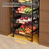 Door-Shaped Slanted Drawer Mobile Storage Rack for Kitchen Fruits and Vegetables Rolling Cabinet Basket Organizer