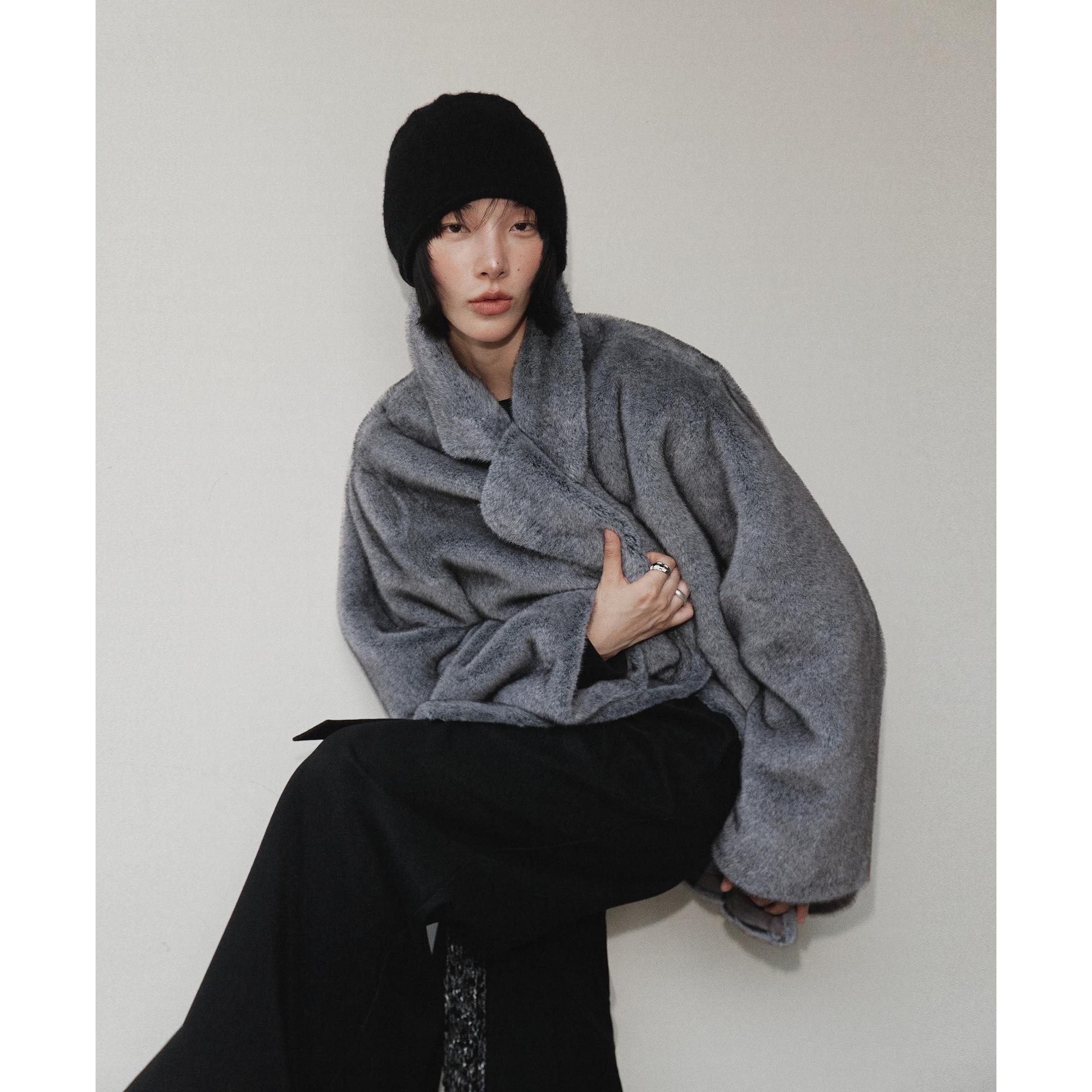 

Искусственное меховое пальто для женщин, зимнее, корейский стиль, толстый мех, цельное меховое пальто M