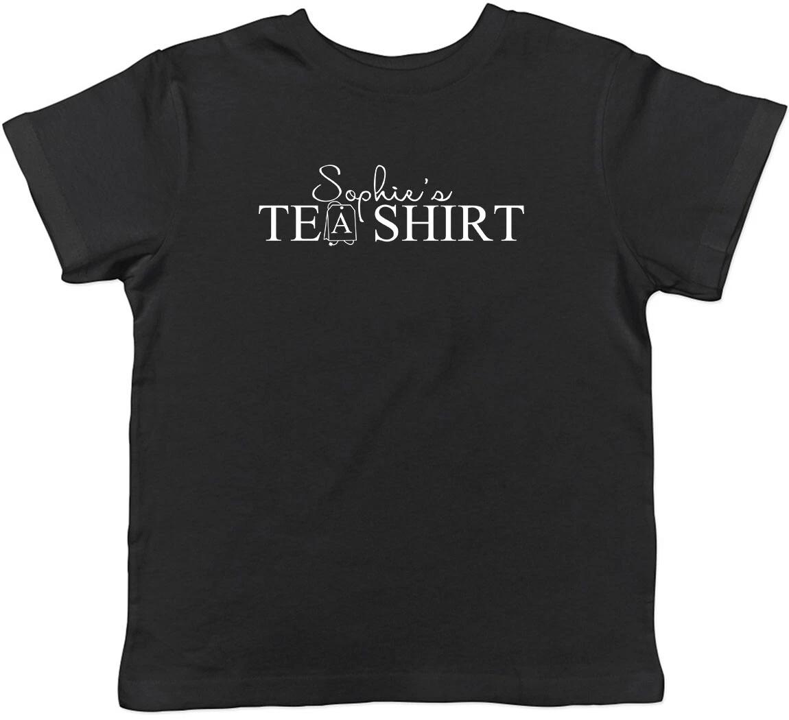 

Personalised Tea Shirt- Tea Shirt- Tea bag With letter Children T-Shirt Boy Girl 100