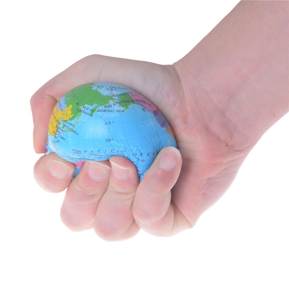 7.6Cm Stress Relief World Map Foam Ball Toy Palm Ball Planet Earth Ball Toy