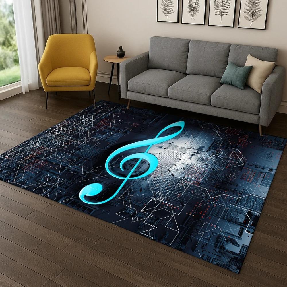 Music Note Art Carpet Rug Floor Mat for Living Room Sofa Home Bedroom Doormat Kitchen Decor Living Room Decoration Bedroom Rugs