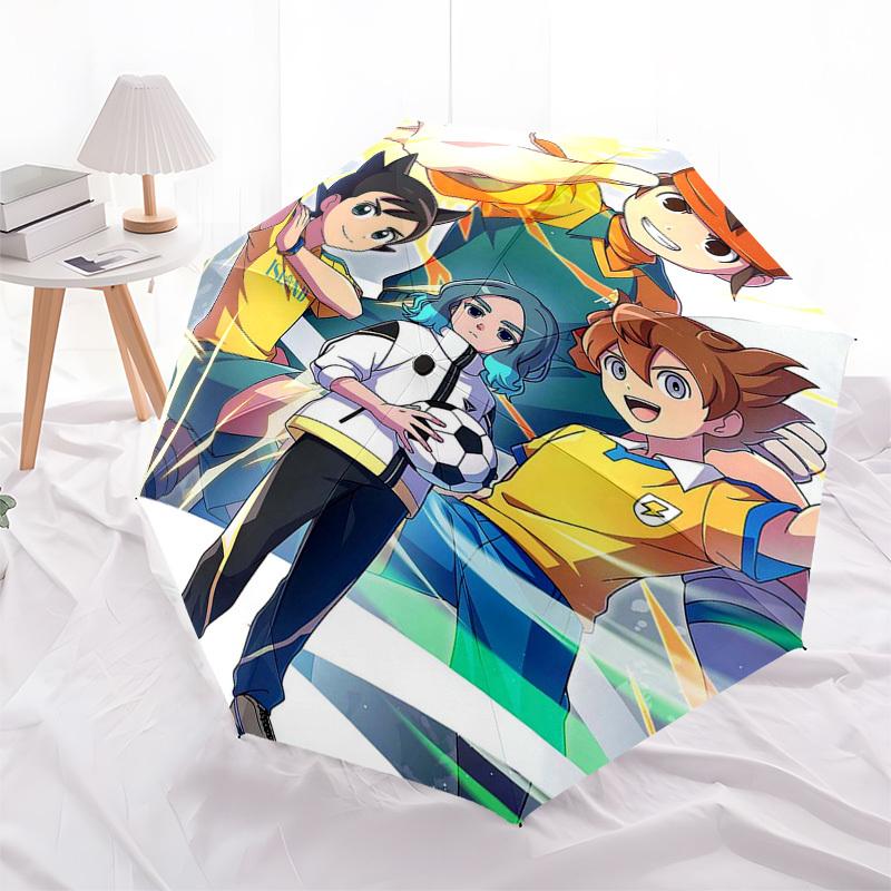 1 Stück Captain Tsubasa Outdoor-Regenschirm - Automatisches Öffnen/Schließen, Tragbares 3-fach faltbares Design mit 8-Speichen-Eisenrahmen - Perfektes Geschenk für Fans, Reisende, Da