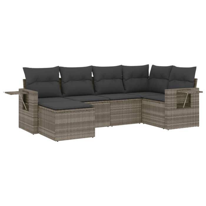 VidaXL Salon de Jardin avec Coussins 6 pcs, Canapés de Terrasse, Ensemble de Meubles de Patio, Mobilier d'Extérieur, Gris 3252799