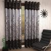 2 Piece Elegant Panel Eyelet Polyester Long Door Curtains, Brown
