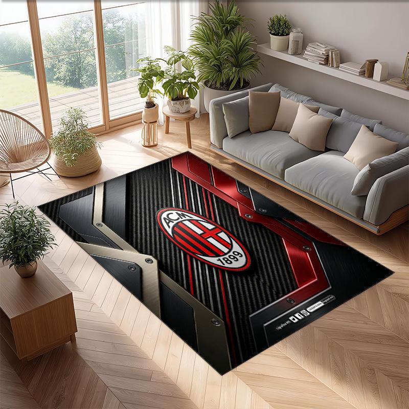 AC Milan Printed Flannel Area Rug Non Slip Soft Polyester Floor Carpet Indoor Decor Mat for Bedroom Living Room Sofa Game Room Home Decoration