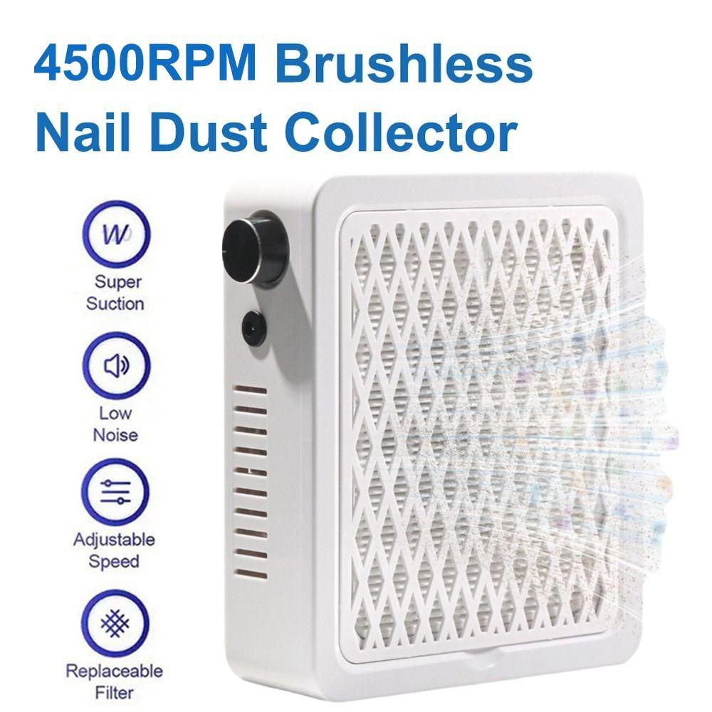 4500RPM Brushless Nail Dust Collector High Suction Power Adjustable Speed Nail Vacuum Cleaner Powerful Suction Nail Dust Remover