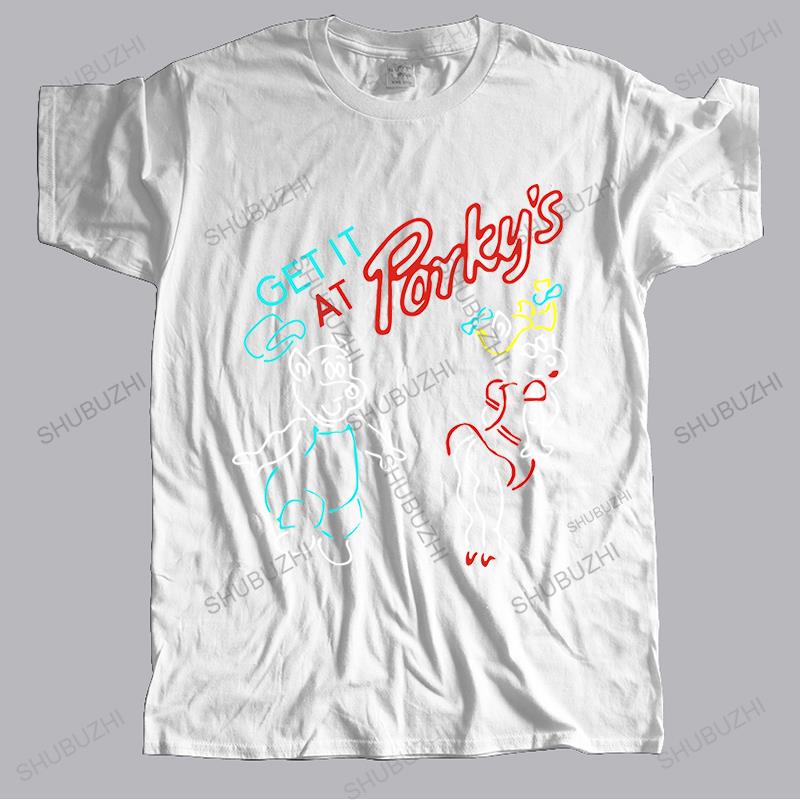 Hot sale men brand summer t shirt vintage tee Porkys Retro 80 Comedy Movie GET IT AT PorKY Unisex Teeshirt cotton short sleeve S