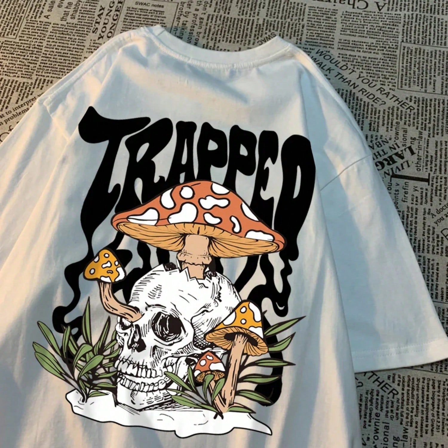 Horror Skull Printed Tshirt unisex Wounisex Casual Tee Clothing Pattern Loose New Fashion Tshirt Casual Sweat T Shirts Couple S разноцветный