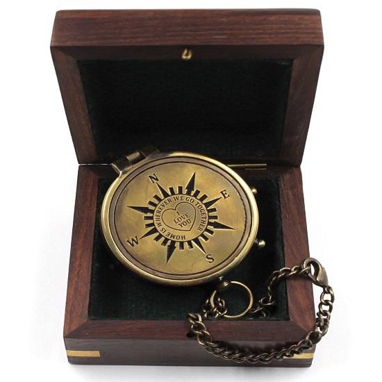 thumbnail image 2 of MAH "So You Can Always Find Your Way Back Home", Camping Compass Engraved With Gift Compass For 2 of 14