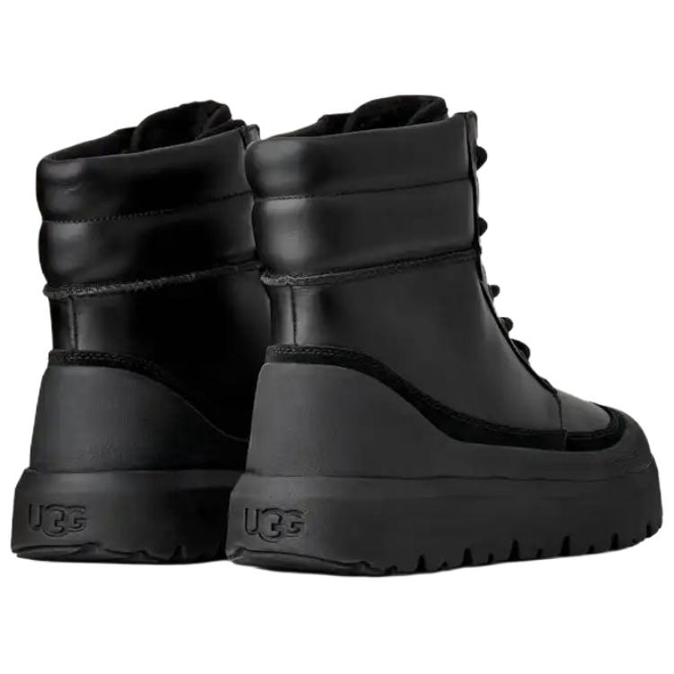 UGG Neumel High Weather Hybrid Теплые Кожаные Модные Ботинки на Шнуровке для Снега Мужские ботинки Черные 1174250-BBLC