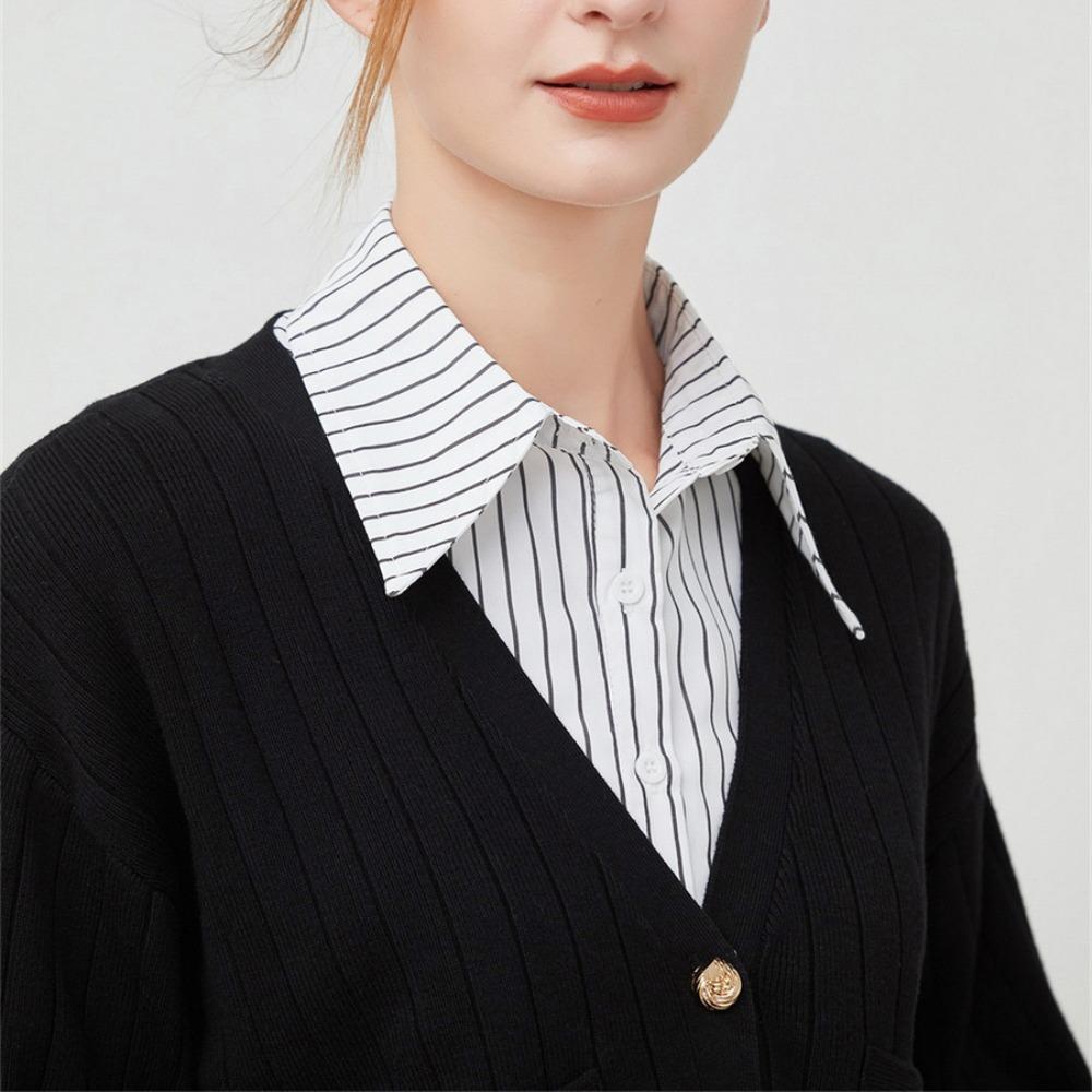 Comfortable Stripe Shirt Fake Collar Detachable False Wrist Cuffs Fake Hand Sleeves  Photo Props