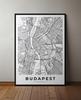 Poster Budapest Map City Plan In Black Frame