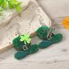 St. Patrick's Day Shamrock & Frog Tassel Earrings
