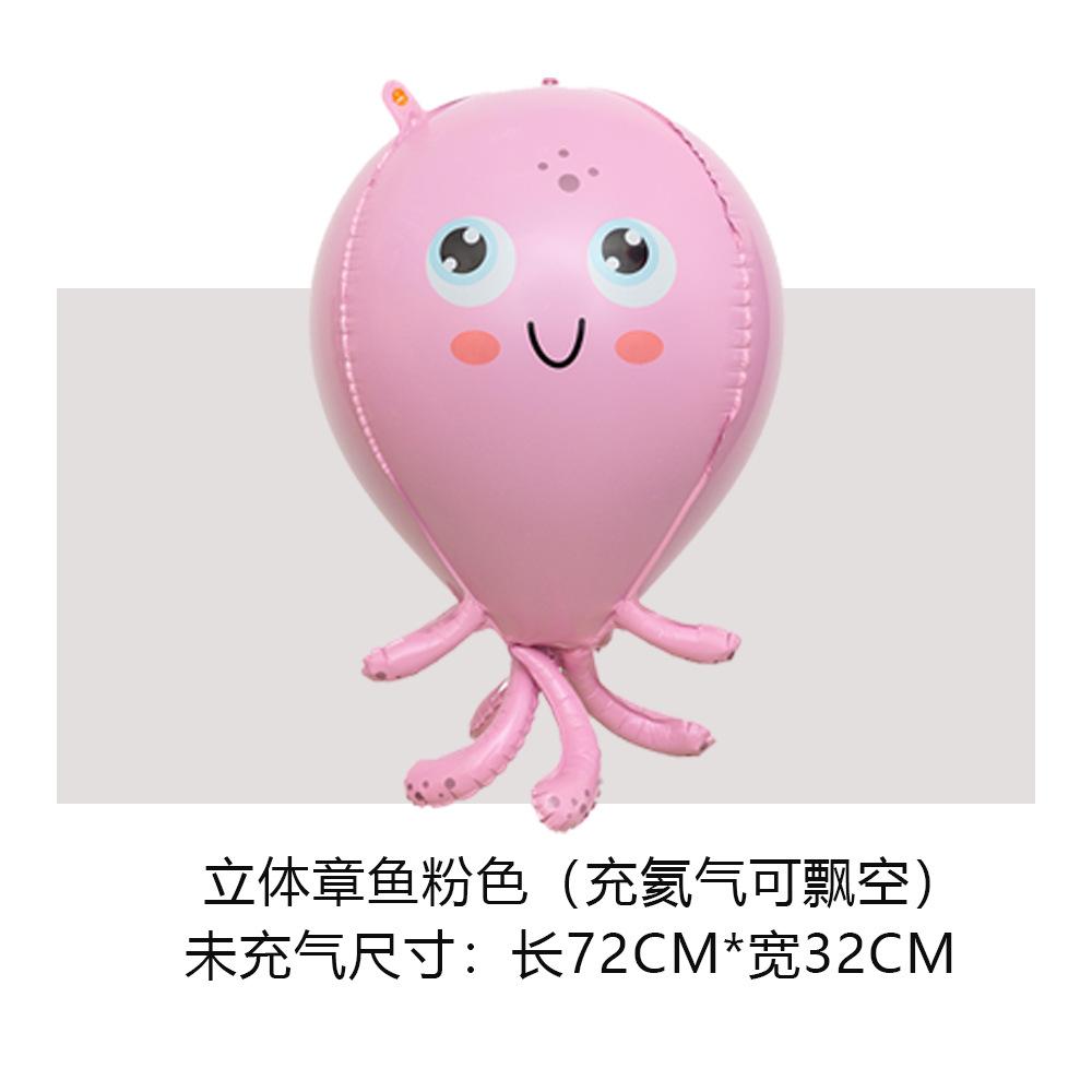 4D Tre-dimensionell Bläckfisk Valhaj Pingvin Säl Flytande Aluminiumfolieballong Nattmarknadsstånd Festdekoration