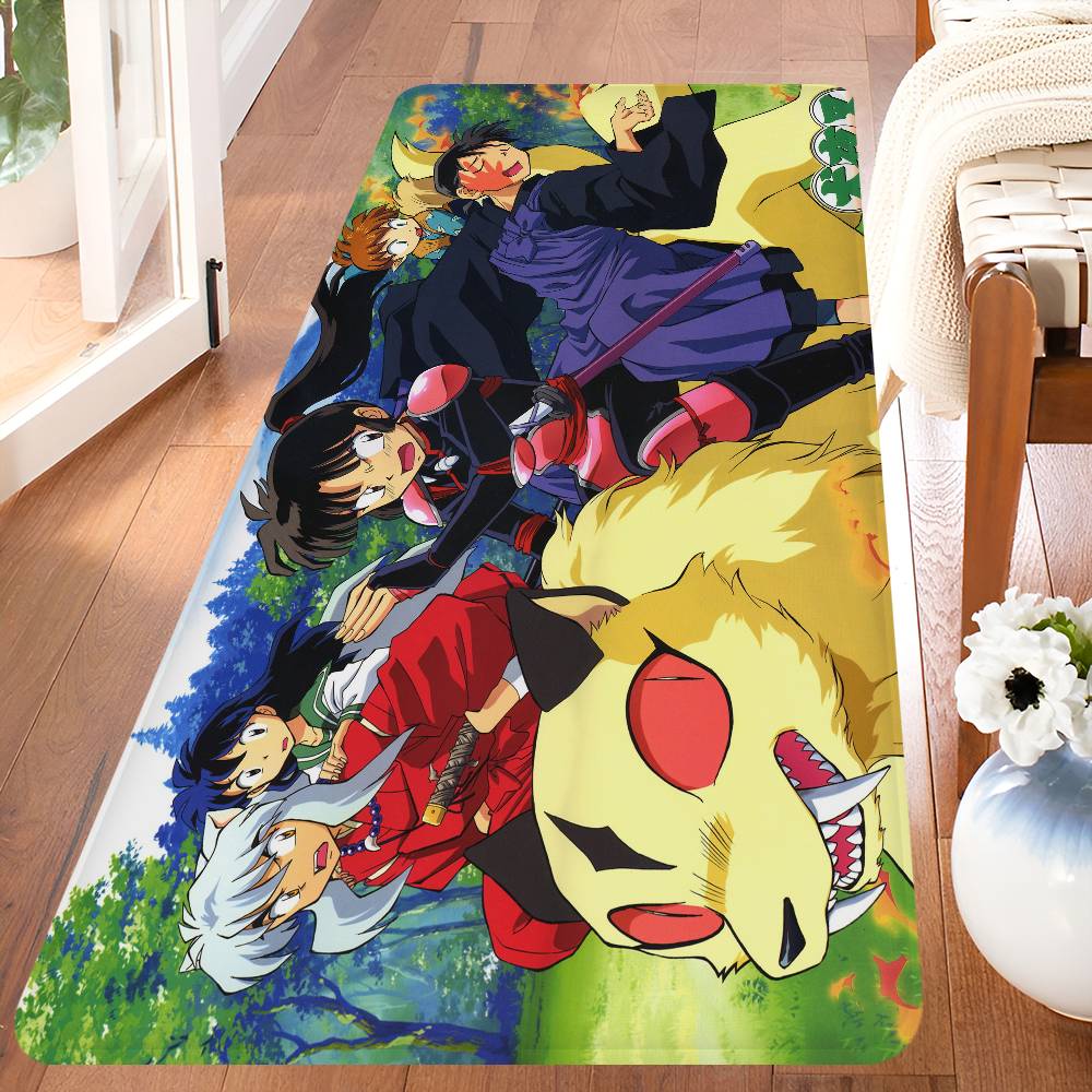 Japanese Anime Inuyasha Entrance Door Mat Washable Non-Slip Living Room Sofa Chairs Area Mat Kitchen Welcome Doormat