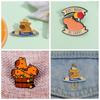 Emoticon Pack Capybara Brooch Animal Capybara Zinc Zinc Alloy Badge Cartoon Pin Brooch  Backpack Accessories