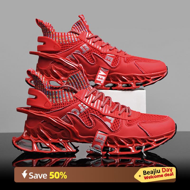 

Кроссовки для бега Marathon Carbon Plate Air Cushion для мужчин, дышащие, легкие, женские, удобные, спортивные, нескользящие 47 красный