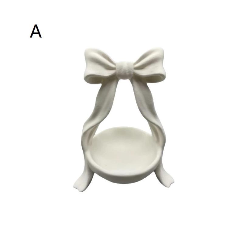 White Bow-Shaped Storage Tray, 3D Printed Bow-Shaped Jewelry Storage Tray, Home Decoration Girly Style Storage Box